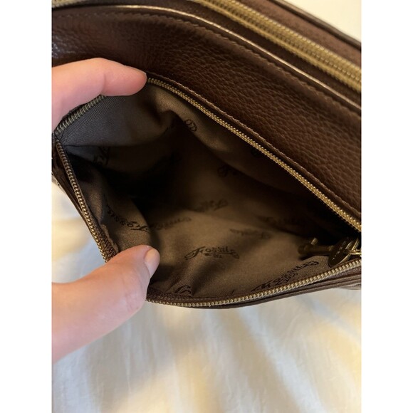 Vtg Fossil 1954 Crossbody Genuine Leather Bag Purse Messenger Dark Brown 75082 - Picture 8 of 16